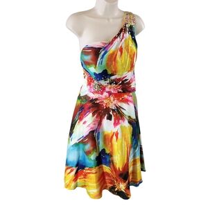 Mystique  Vibrant One-Shoulder Dress